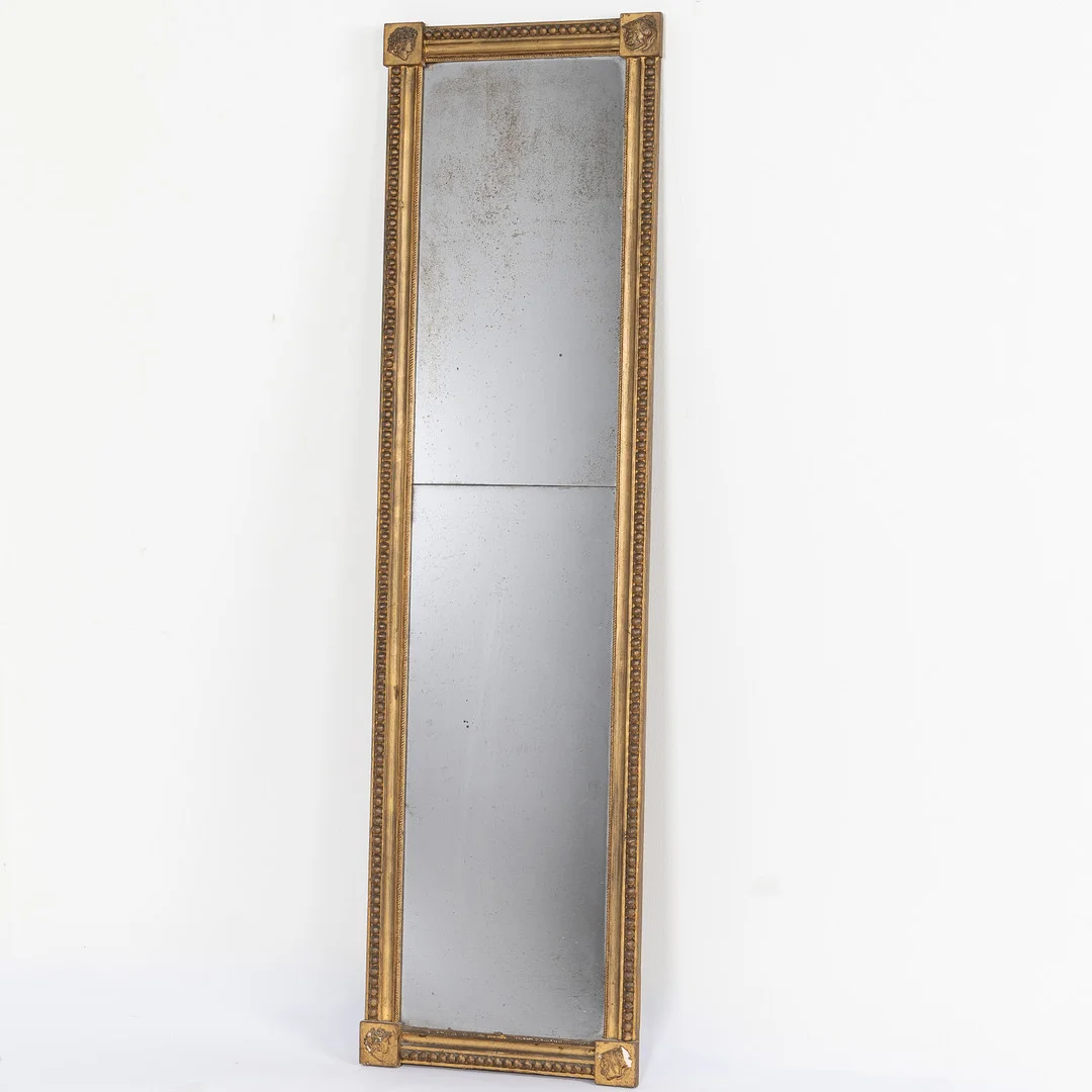SPEGEL, bronserad dekor med ansikte och pärlstav, 18/1900-tal. — Mirrors — Stockholms Auktionsverk Helsingborg