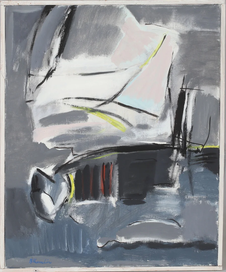 BERNT KUMLIN. "Målning IV", olja på duk, signerad. — Paintings — Stadsauktion Sundsvall