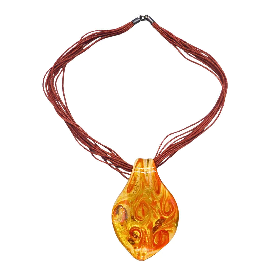 HALSKETTE MIT MURANOGLAS-ANHÄNGER. — Necklace — Auktionshaus Stuber's Hammerschlag