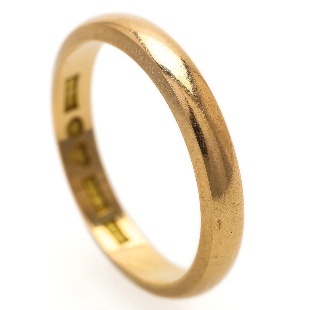 SLÄT RING, 18 k guld, Gjerling, Vänersborg 1954. — Rings — Auktionsmagasinet Vänersborg