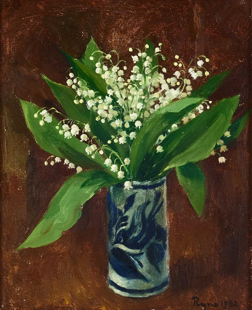 RYNO FRIEBERG. Liljekonvaljer. — Paintings — Stockholms Auktionsverk Magasin 5