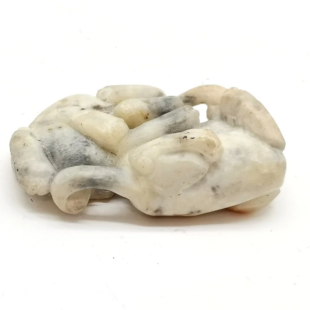 CHINESE HAND CARVED HARDSTONE CARVING: 2 DOGS PLAYING. — Other — Acreman St Auctioneers & Valuers