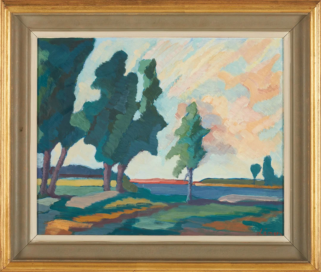 EMIL LÉMON (1895-1968). Landskap, olja på pannå, signerad. — Paintings — Stockholms Auktionsverk Sickla