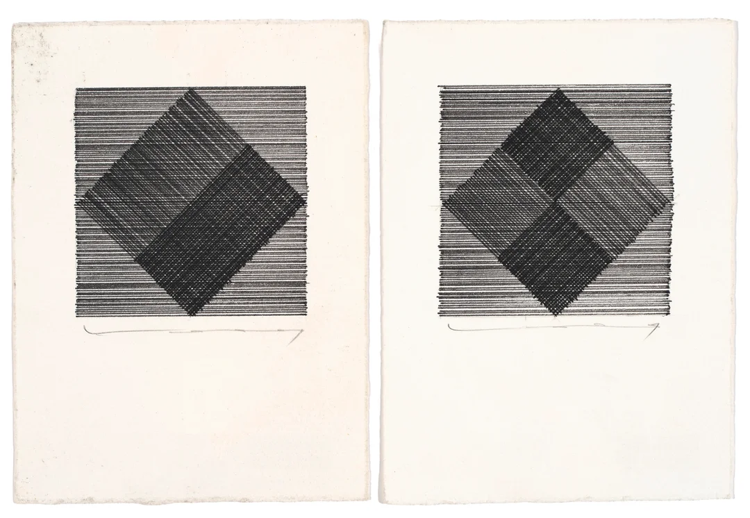 Hebler, Herman — "Drawing-1" og "Drawing-2" — Kunst/Grafikk — Blomqvist