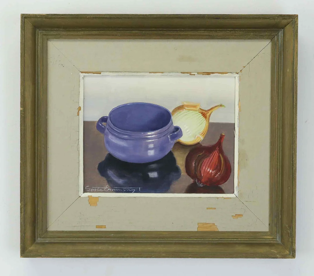 GÖSTA EMMING. Olja på duk, stilleben, signerad. — Paintings — Hälsinglands Auktionsverk