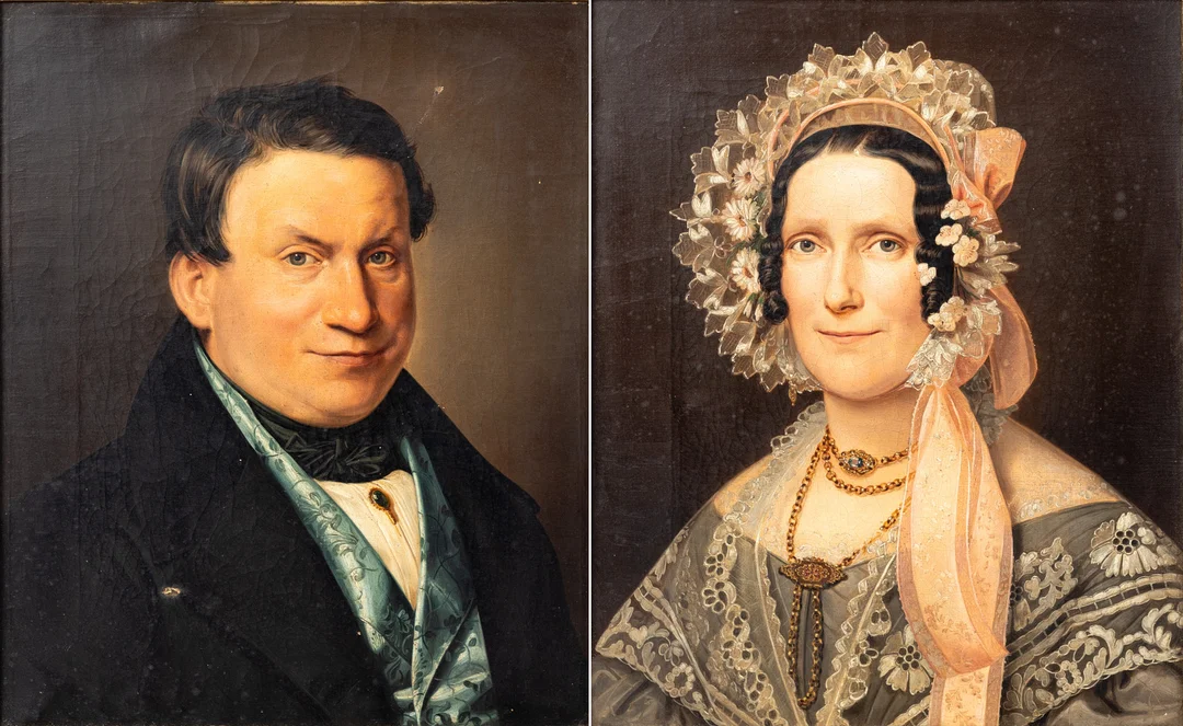 PORTRAITMALER DES 19. JAHRHUNDERTS. Biedermeier Portraitpaar (2). — Paintings — Stockholms Auktionsverk Hamburg