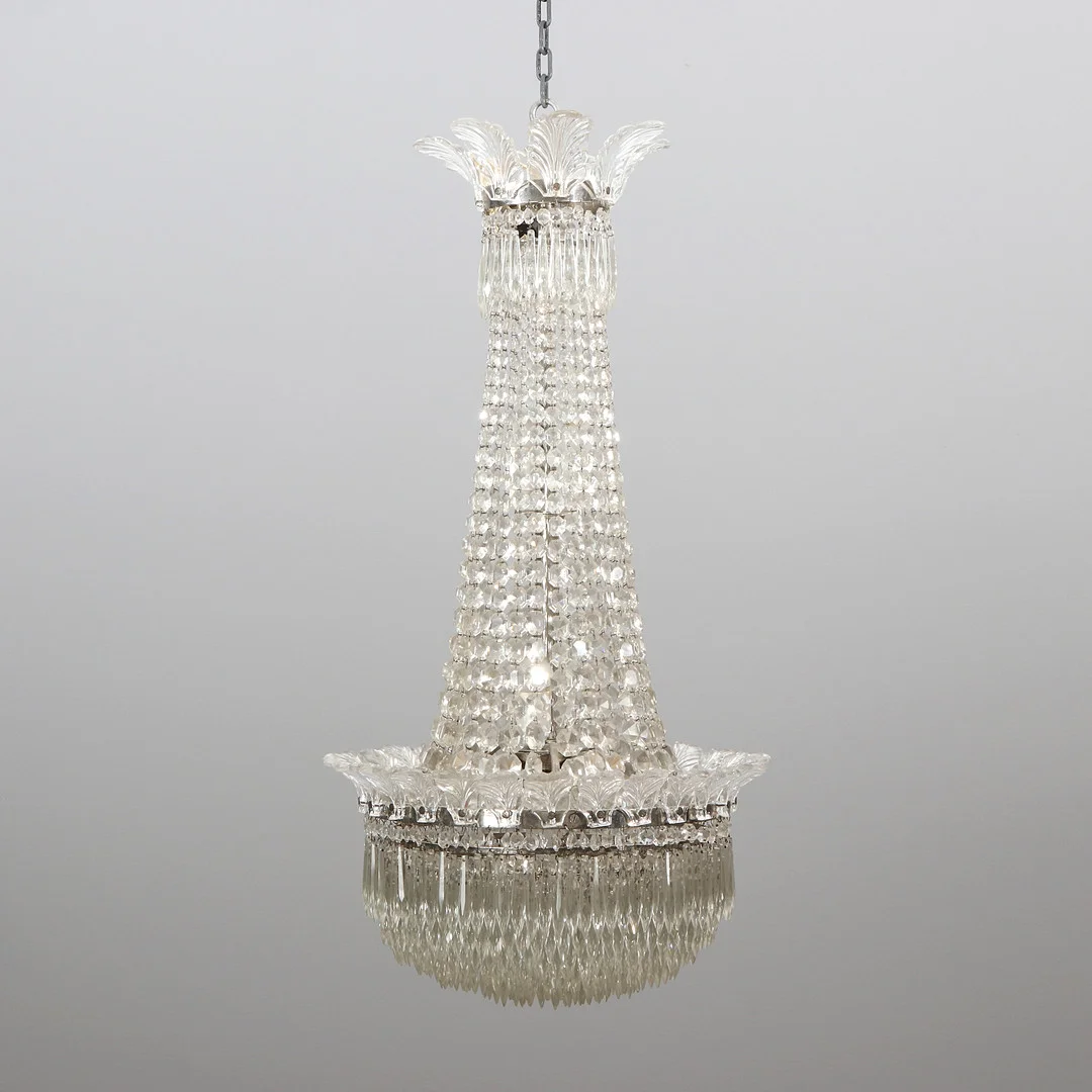TAKARMATUR MED PRISMOR. Stomme av förnicklad metall. 1920-tal. — Ceiling lights — Skånes Auktionsverk