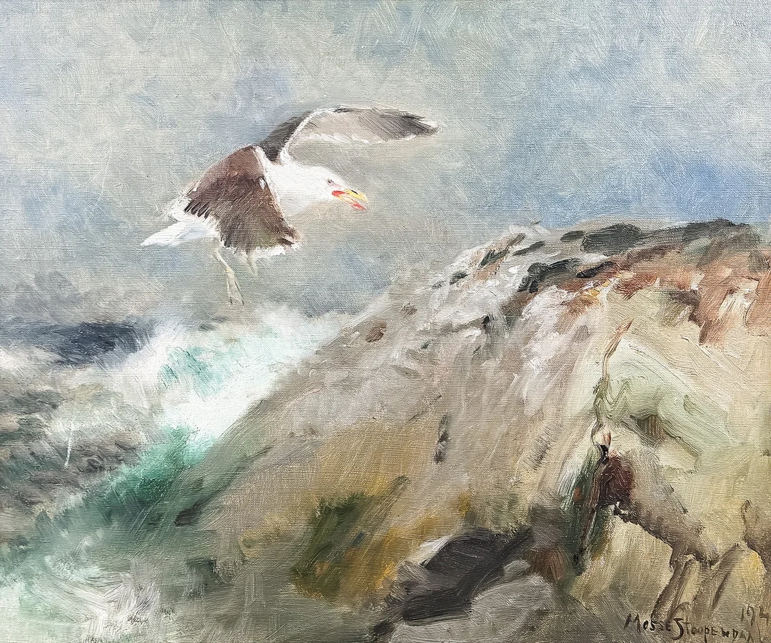 MOSSE STOOPENDAAL. OLJA PÅ DUK, "Havstrut", signerad, daterad-40. — Paintings — Auktionshuset STO Bohuslän