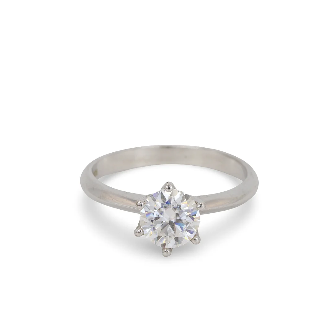 SILVER MOISSANITE SOLITAIRE RING. — Rings — Chalkwell Auctions