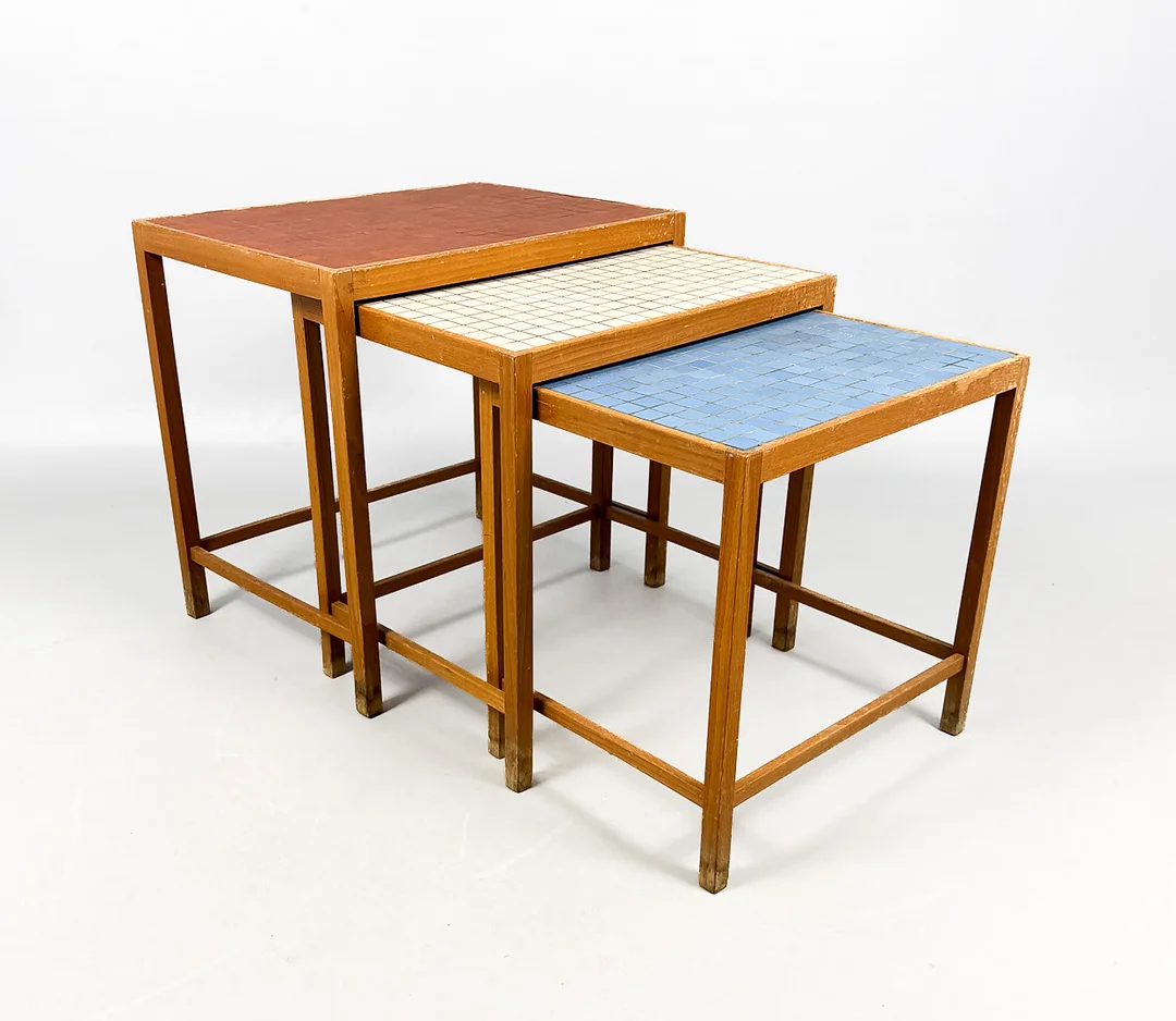 SATSBORD, 3 delar, mosaik, 1900-tal. — Tables — Auktionshuset STO Bohuslän