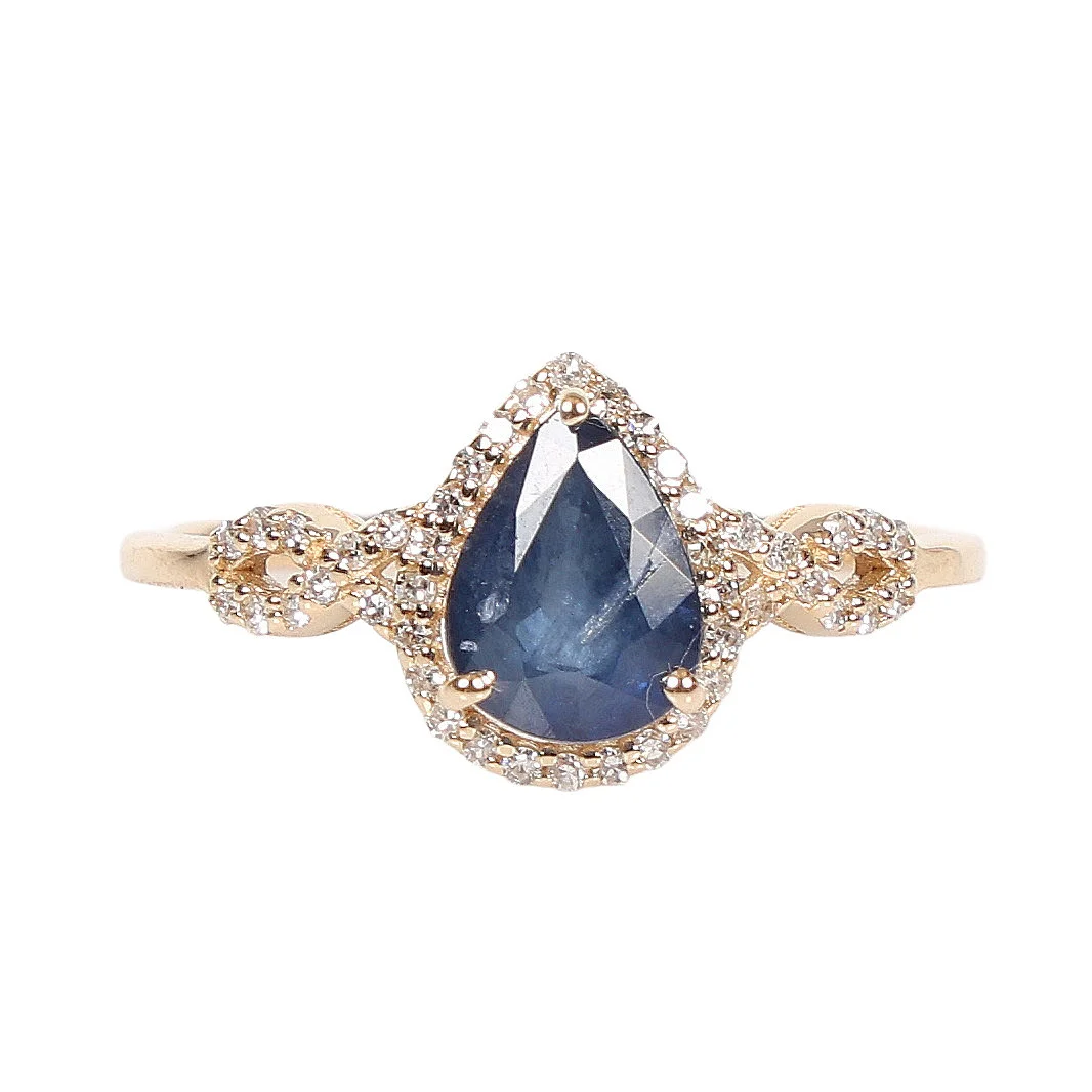 CERTIFICATED SAPPHIRE AND DIAMOND CLUSTER RING. — Rings — Bishop & Miller