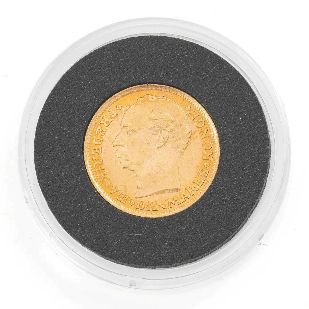 Guldmynt, Danmark, Frederik VIII, 10 kroner, 1908. — Militaria/Mynt — Bukowskis