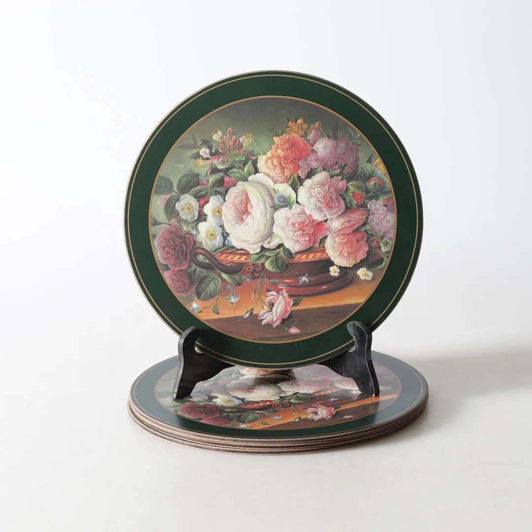 BORDSTABLETTER, 4 st, "Flower Baskets", Pimpernel, 1900-/2000-tal. — Miscellaneous — Gomér & Andersson Nyköping