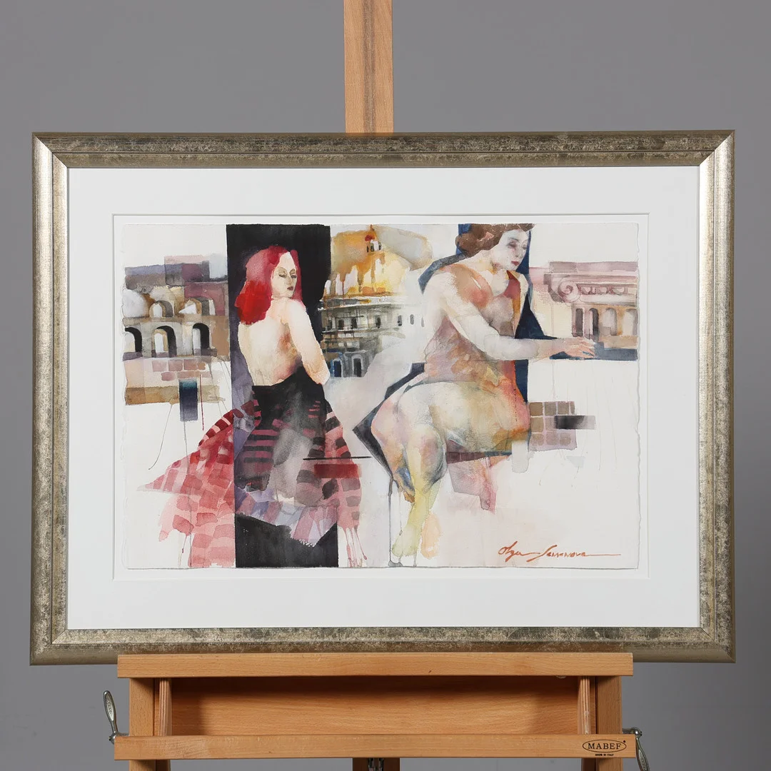 OLGA SEMANOVA. AKVARELL, Signerad. — Paintings — Borås Auktionshall
