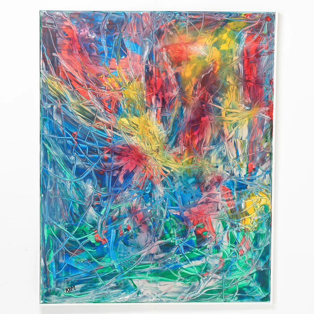 KARL HÅKAN MUKKA. Blandteknik, "Midnattssol, vind & himmelblå". — Paintings — Handelslagret Auktionsservice