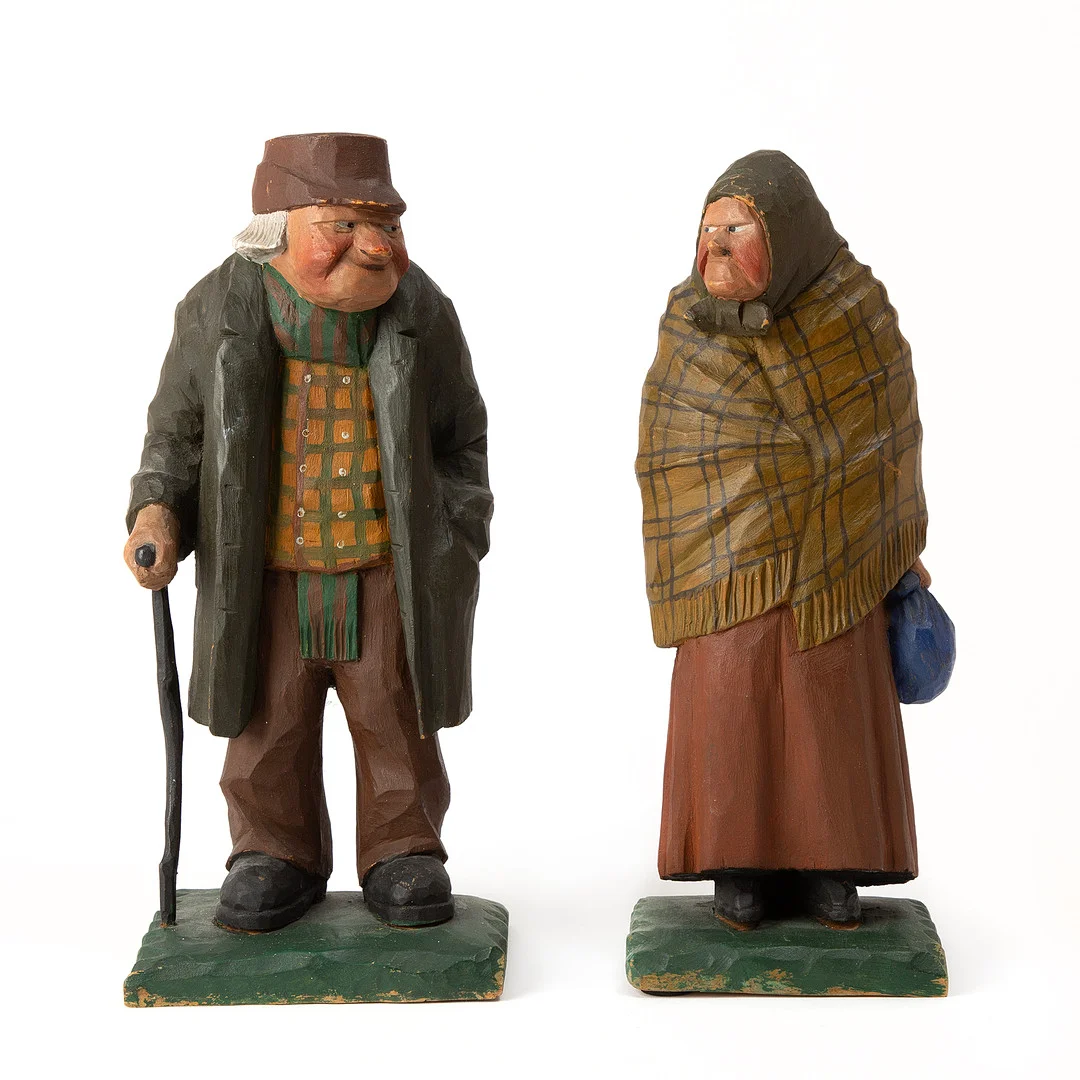 HERMAN ROSELL. Träfigurer, 2 st, signerade och daterade 1926. — Sculptures & Bronzes — Stockholms Auktionsverk Göteborg