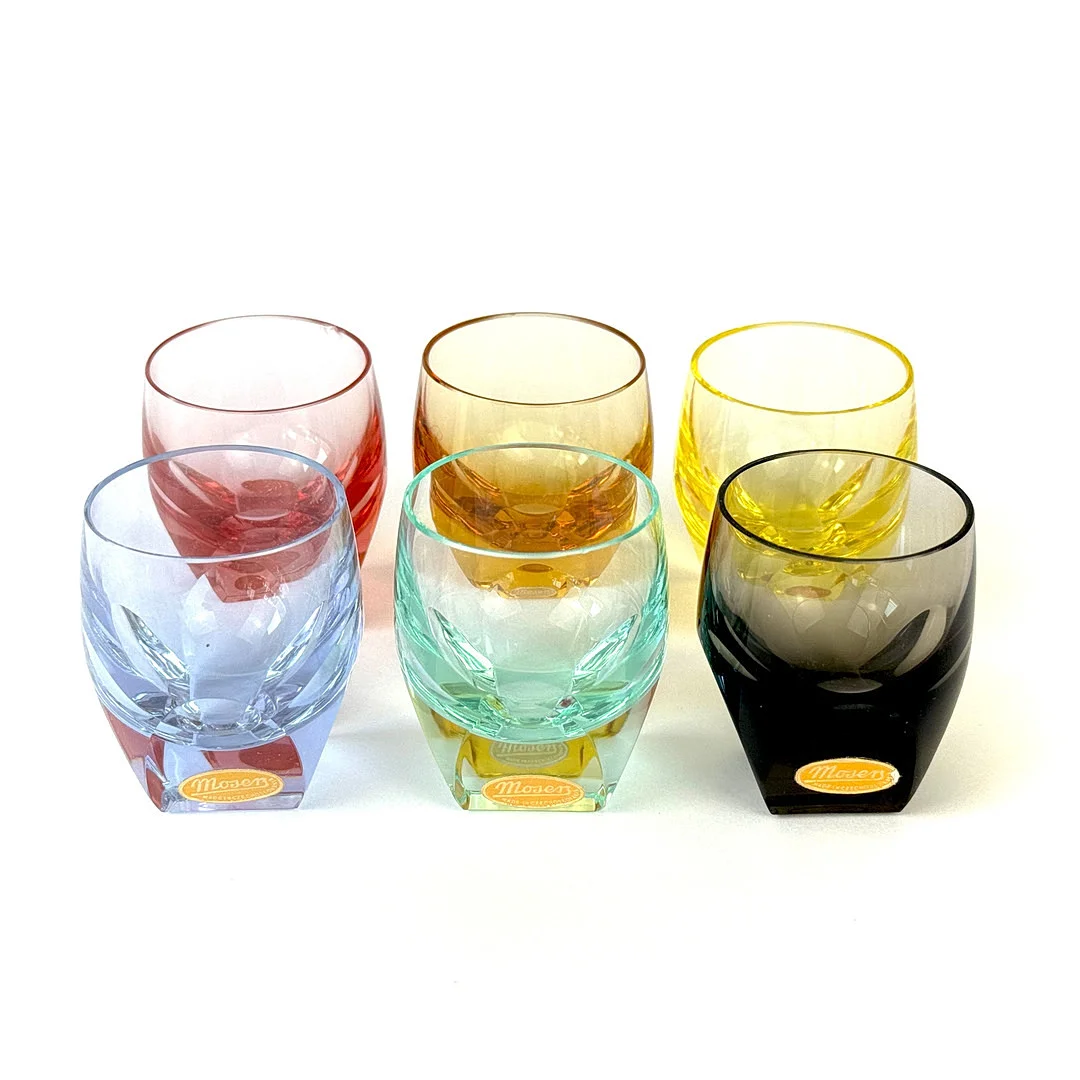 SIX MOSER 'BAR' SHOT GLASSES. — Tableware — Chalkwell Auctions