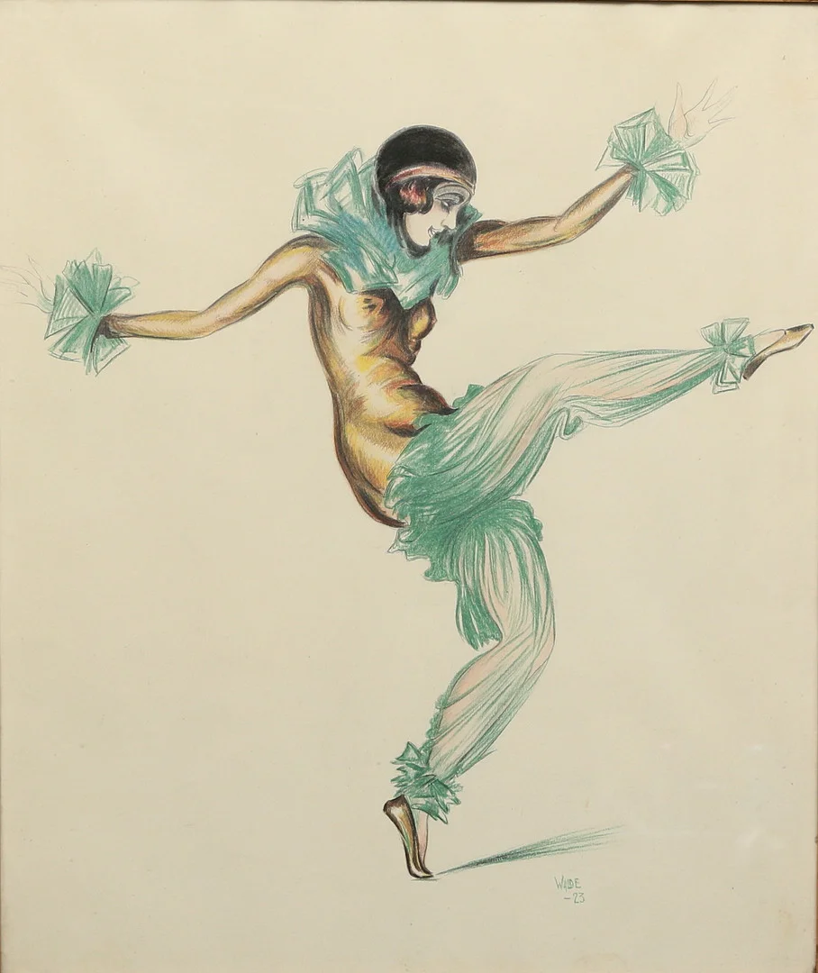 OIDENTIFIERAD KONSTNÄR. teckning, signerad Walde, daterad -23. — Paintings — Gomér & Andersson Linköping