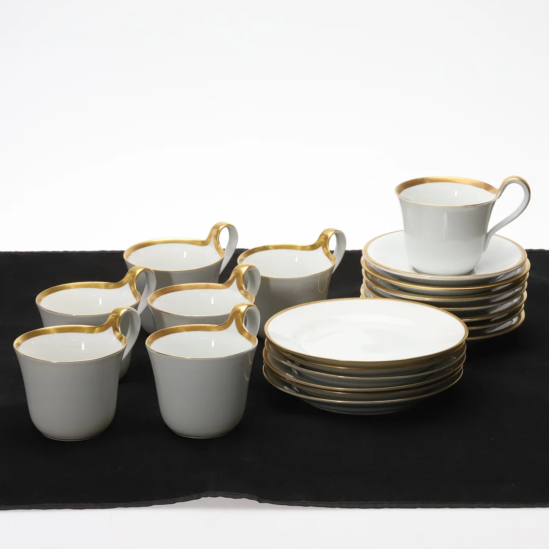 SIGVARD BERNADOTTE. KAFFESERVIS, 20 delar, " Golden Sun", Bing & Gröndahl, Danmark. — European — Örebro Stadsauktioner