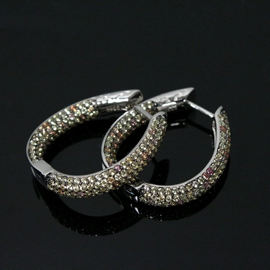 Creolen, besetzt mit Saphiren, 925er Silber. — Earrings — Stockholms Auktionsverk Düsseldorf/Neuss