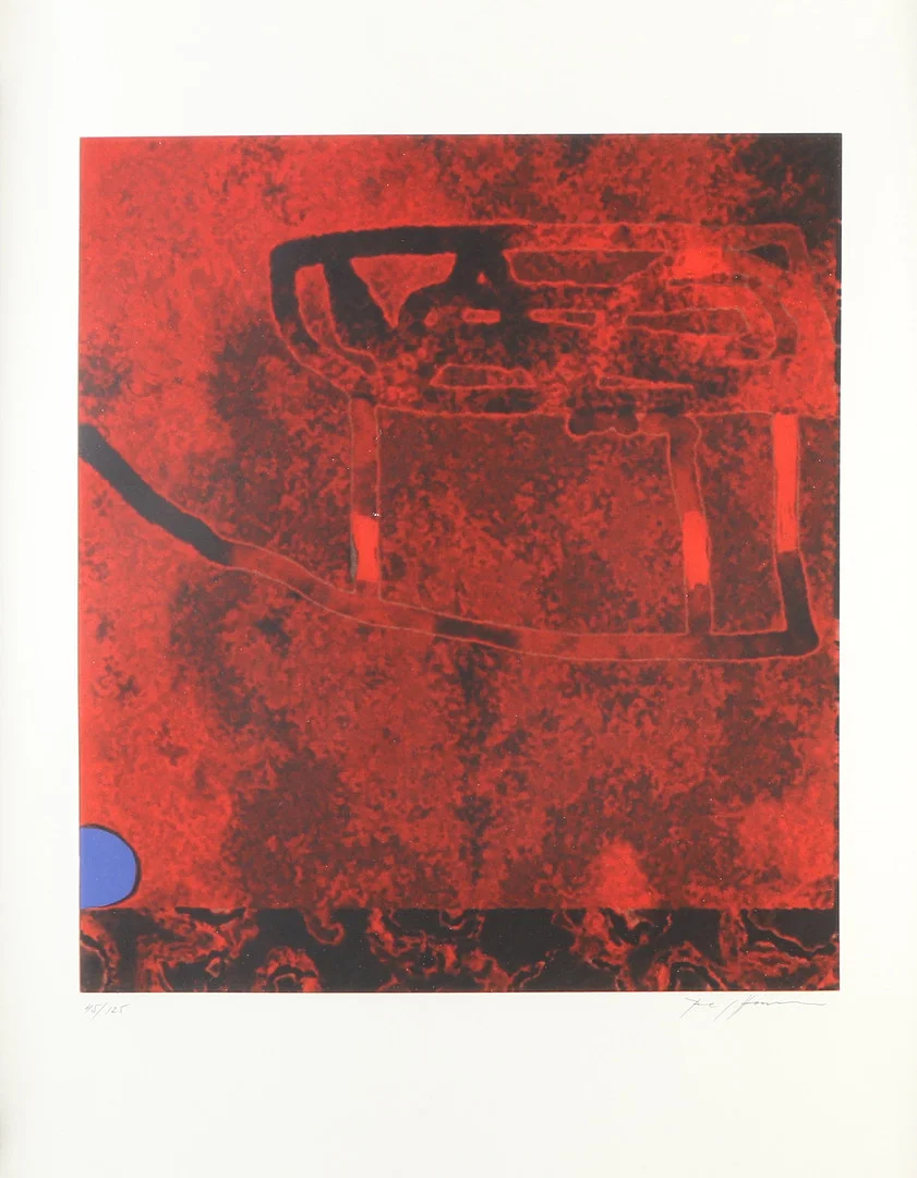 BERTIL HANSSON. Litografi, 45/125. Komposition. Signerad. — Engravings & Prints — Skånes Auktionsverk