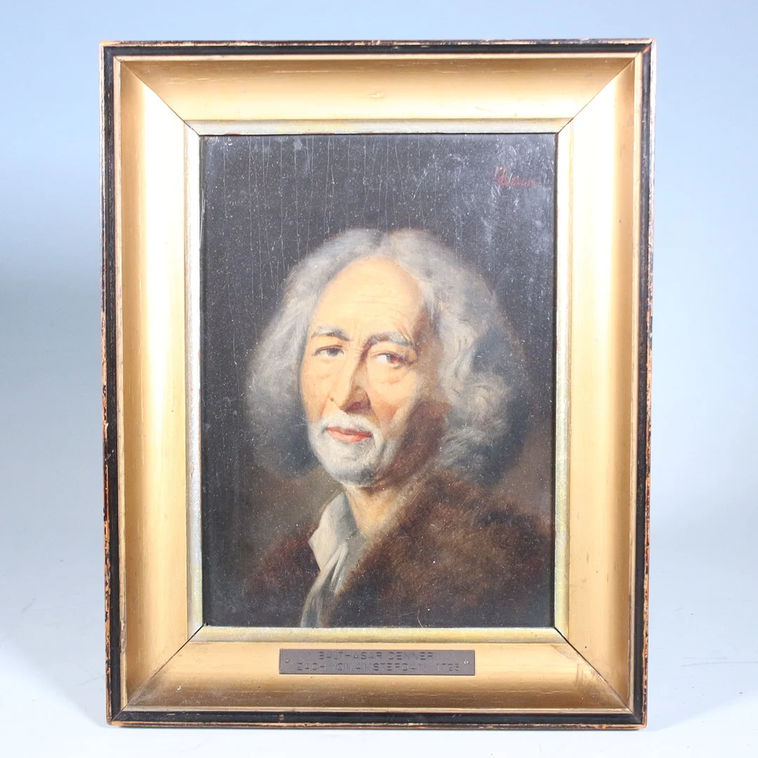 Öl auf Holz , '' Bildnis eines alten Mannes '' nach einem Entwurf von Balthasar Denner, 19. Jh. — Paintings — Stockholms Auktionsverk Düsseldorf/Neuss
