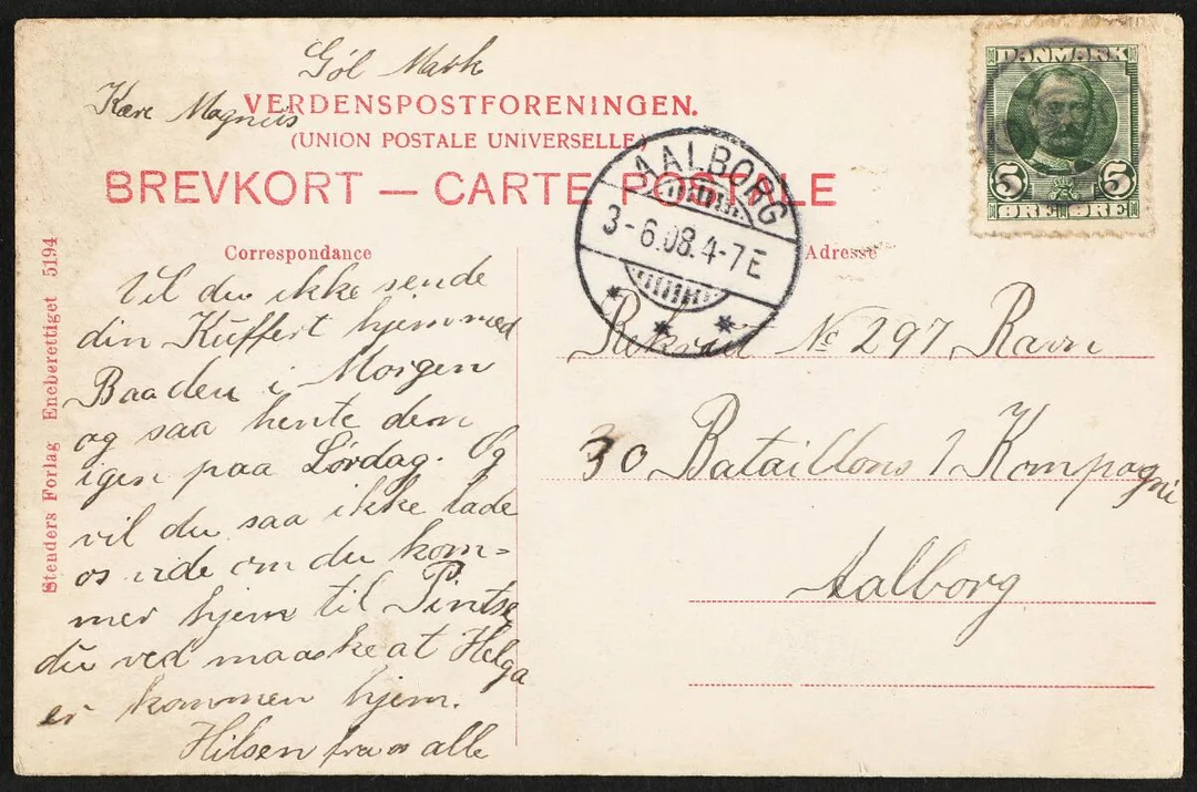 GJØL. Star-canc. on very fine postcard.. DAKA +400 — Stamps, Covers & Postal History/Denmark/Stempler — Bruun Rasmussen