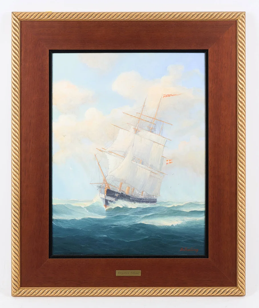 TH NORLING (1955). SKEPPSPORTRÄTT, "Jylland", signerad, olja på duk. — Paintings — Stockholms Auktionsverk Helsinki