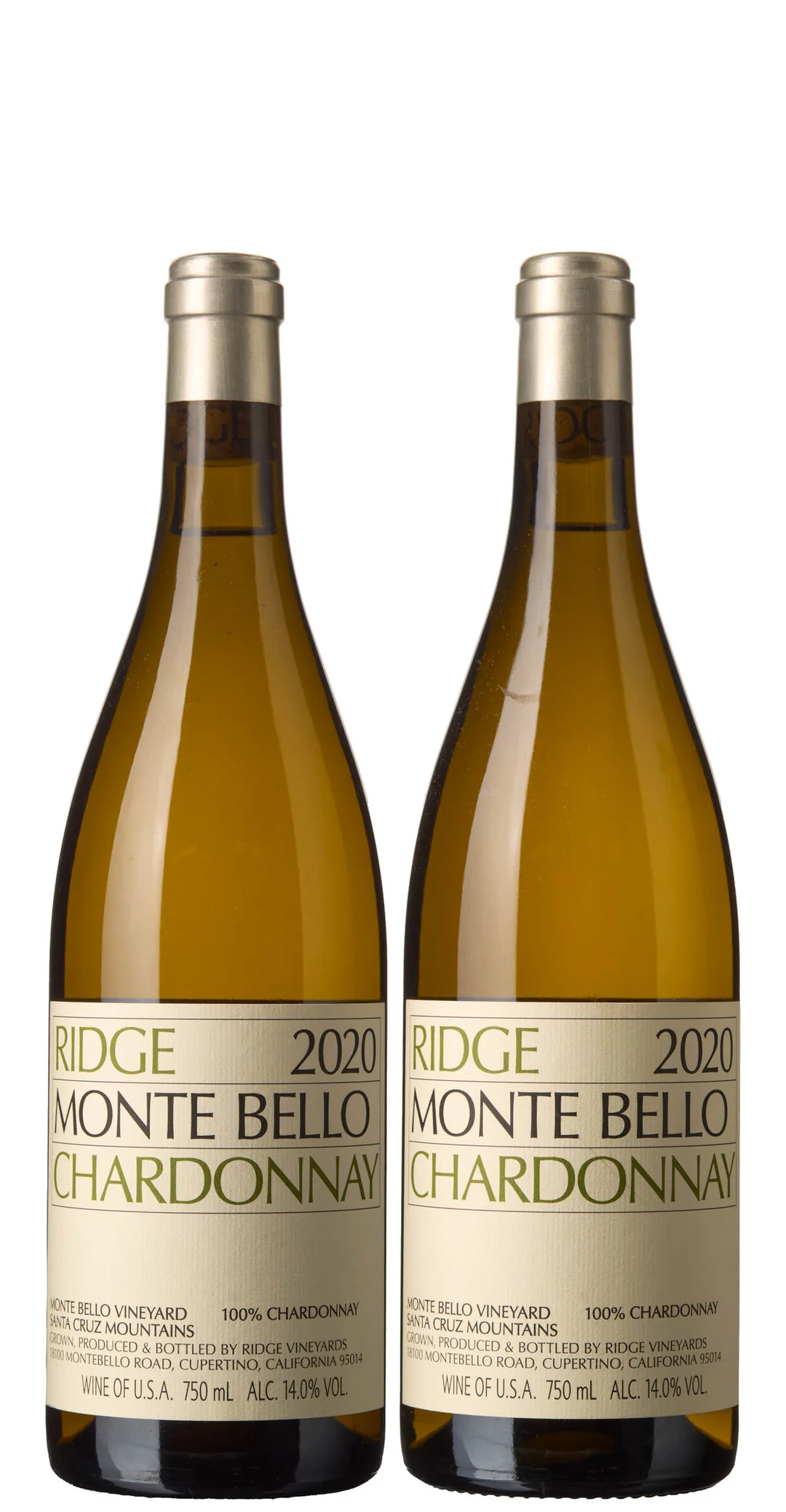 2 x Monte Bello Chardonnay 2020, Ridge — 2 x Monte Bello Chardonnay 2020, Ridge — Vin/Vin — Blomqvist