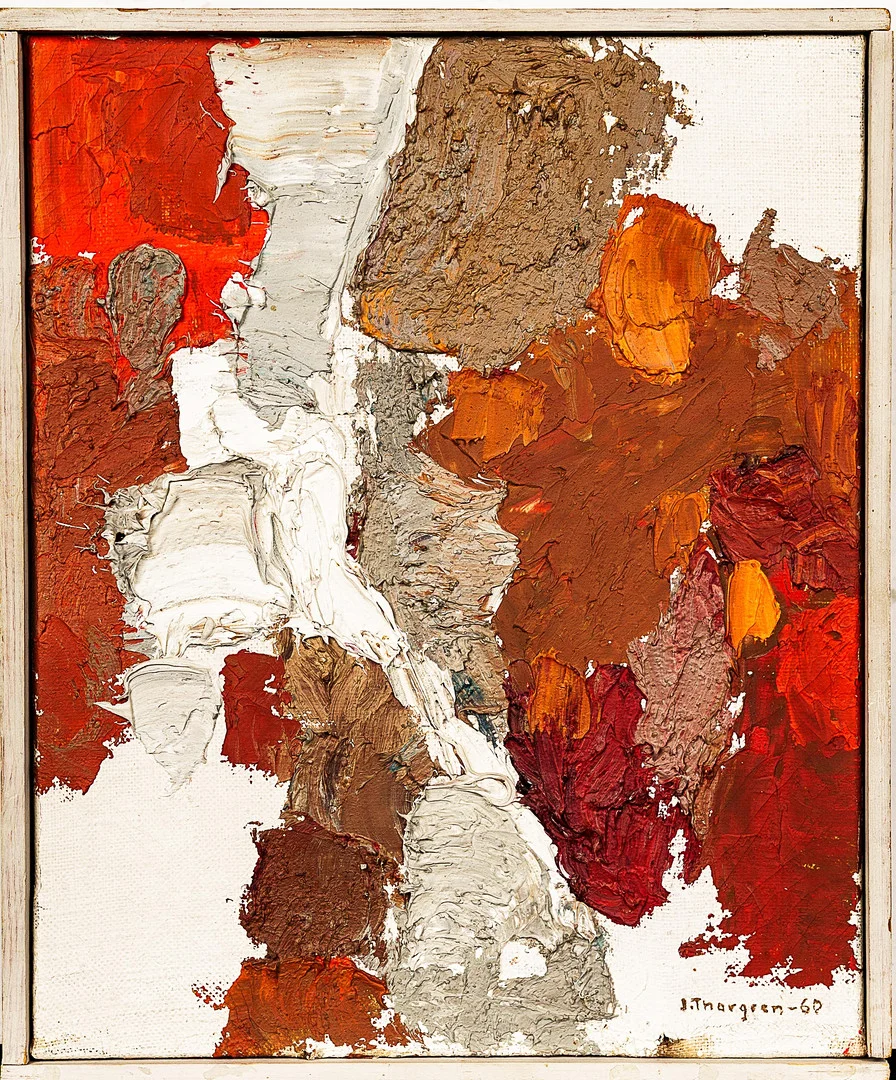 JOHN THORGREN. Olja på duk, "Hösttema II", Signerad och daterad 1960. — Paintings — Norrlands Auktionsverk