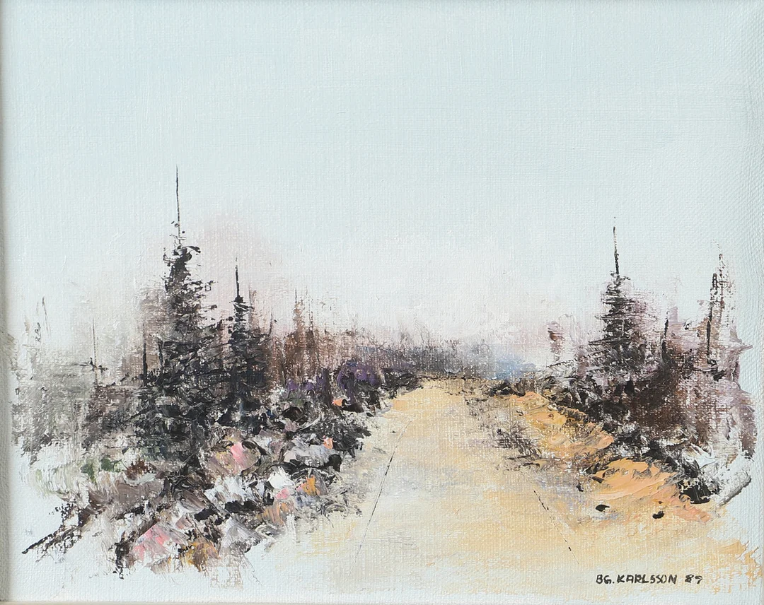 BENGT GÖRAN KARLSSON. Skogsväg, olja på duk, signerad B.G. Karlsson. — Paintings — Helsingborgs Auktionskammare
