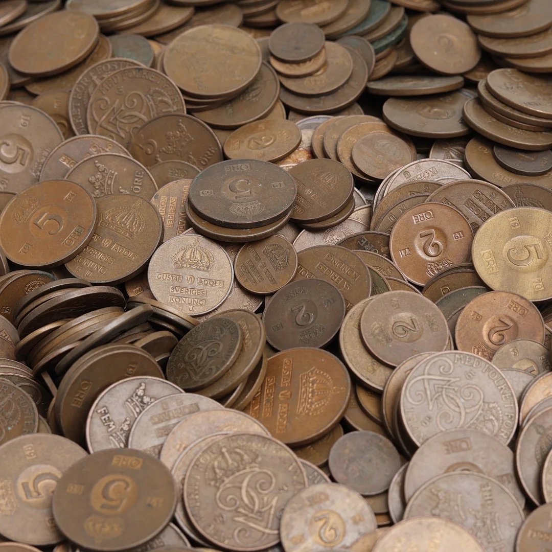 PARTI KOPPARMYNT, ca 9kg, Sverige 1900-tal. — Coins & Banknotes — Auktionshuset Thelin & Johansson