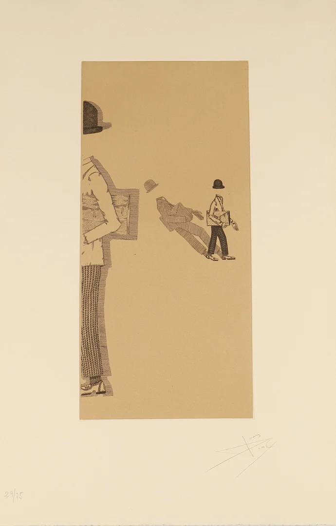 JOAN PONÇ. "kafka 13" serie la metamorfosis de kafka. estampación al aguafuerte sobre papel. polígrafa obra gráfica. firmada y justificada a lápiz. 1978. — Engravings & Prints — Barcelona Auctions