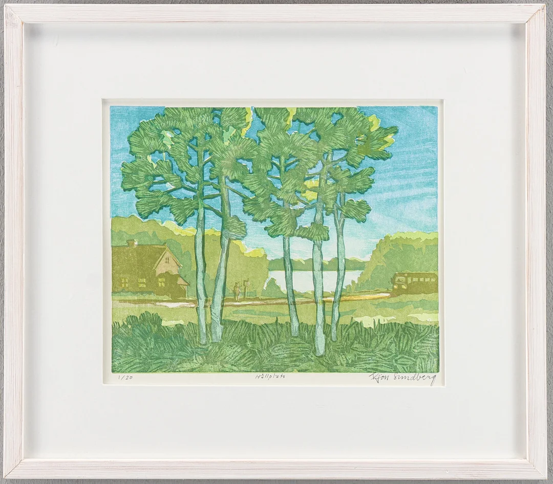 KJELL SUNDBERG. "Hållplats". — Engravings & Prints — Karlstad Hammarö Auktionsverk