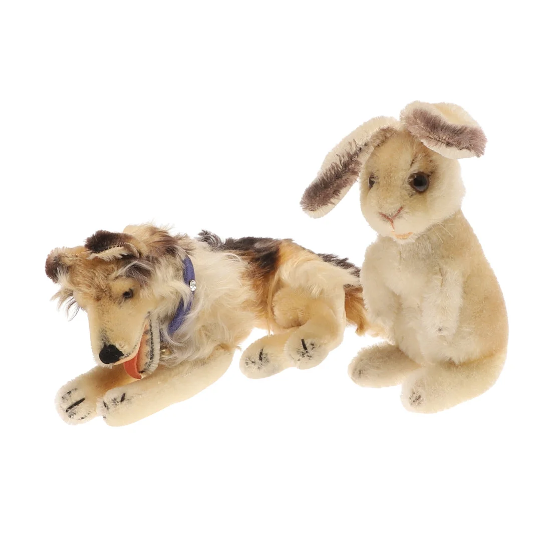 STEIFF - SOFT TOY RABBIT & DOG. — Dolls & Teddybears — Lawrences Auctioneers