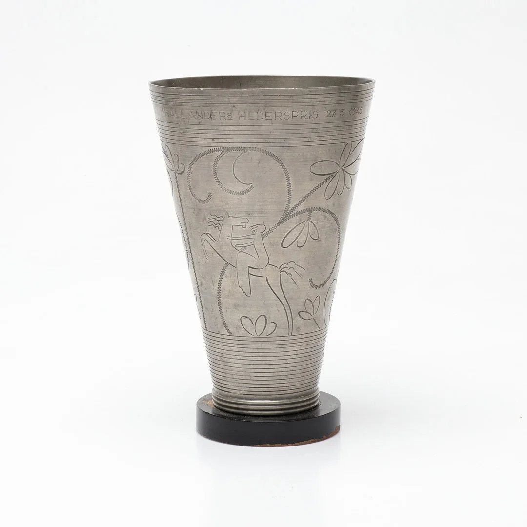 VAS/POKAL, tenn, art deco, 1940-tal. — Pewter, Brass & Copper — Gomér & Andersson Linköping