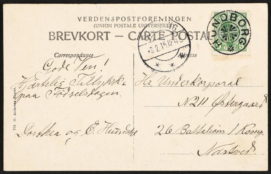 HUNDBORG. Star-canc. on very fine postcard. — Stamps, Covers & Postal History/Denmark/Stempler — Bruun Rasmussen