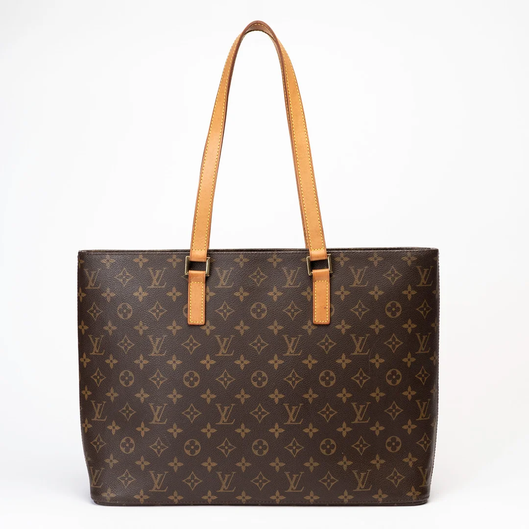 LOUIS VUITTON. Väska, "Luco" tote bag, monogramcanvas, detaljer i läder och guldfärgad metall, Paris, Frankrike, 2000. — Vintage & Designer Fashion — Auktionshuset Kolonn