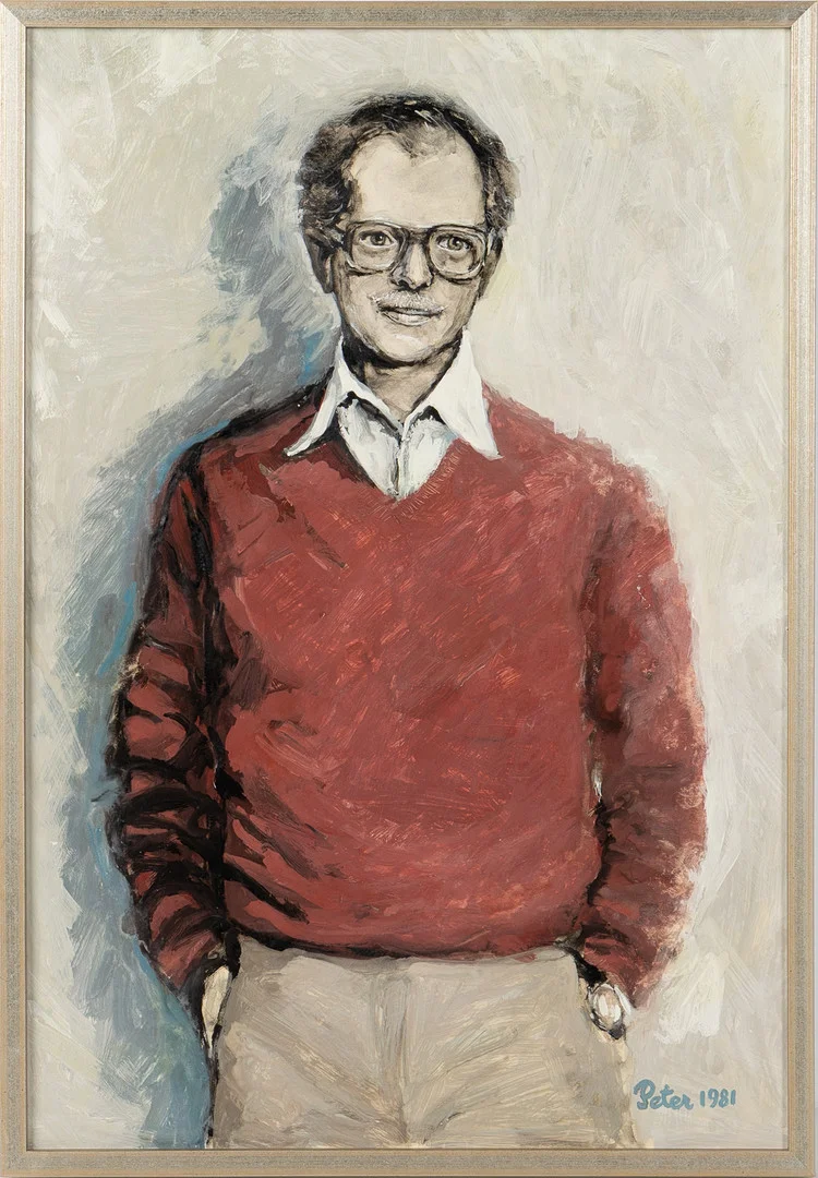 IVAN PETERSSON. Självporträtt, olja på pannå, signerad, 1981. — Paintings — Stockholms Auktionsverk Helsingborg