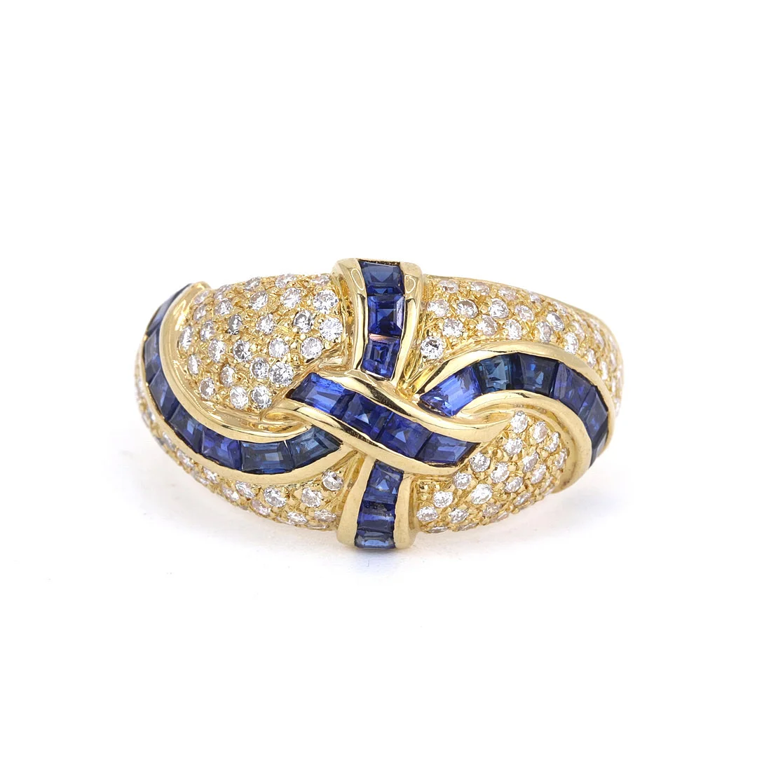 18CT GOLD SAPPHIRE & DIAMOND RING. — Rings — Chalkwell Auctions