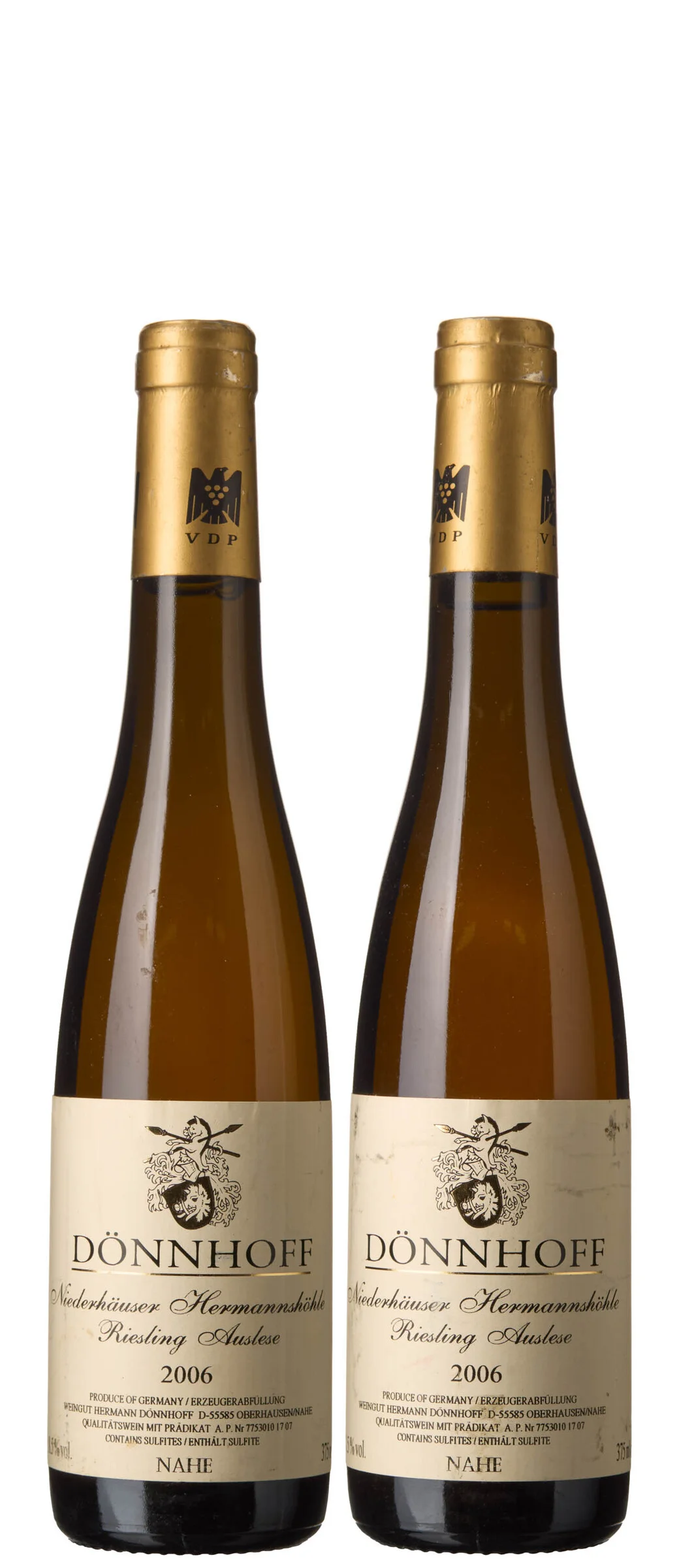 2 x 0,375 l Niederhäuser Hermannshöhle Riesling Auslese GK 2006, Dönnhoff — 2 x 0,375 l Niederhäuser Hermannshöhle Riesling Auslese GK 2006, Dönnhoff — Vin/Vin — Blomqvist