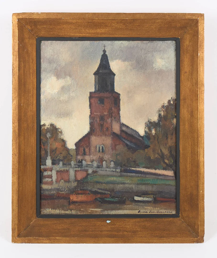 ANNA SNELLMAN-KAILA. Åbo domkyrka, signerad, olja på duk. — Paintings — Stockholms Auktionsverk Helsinki