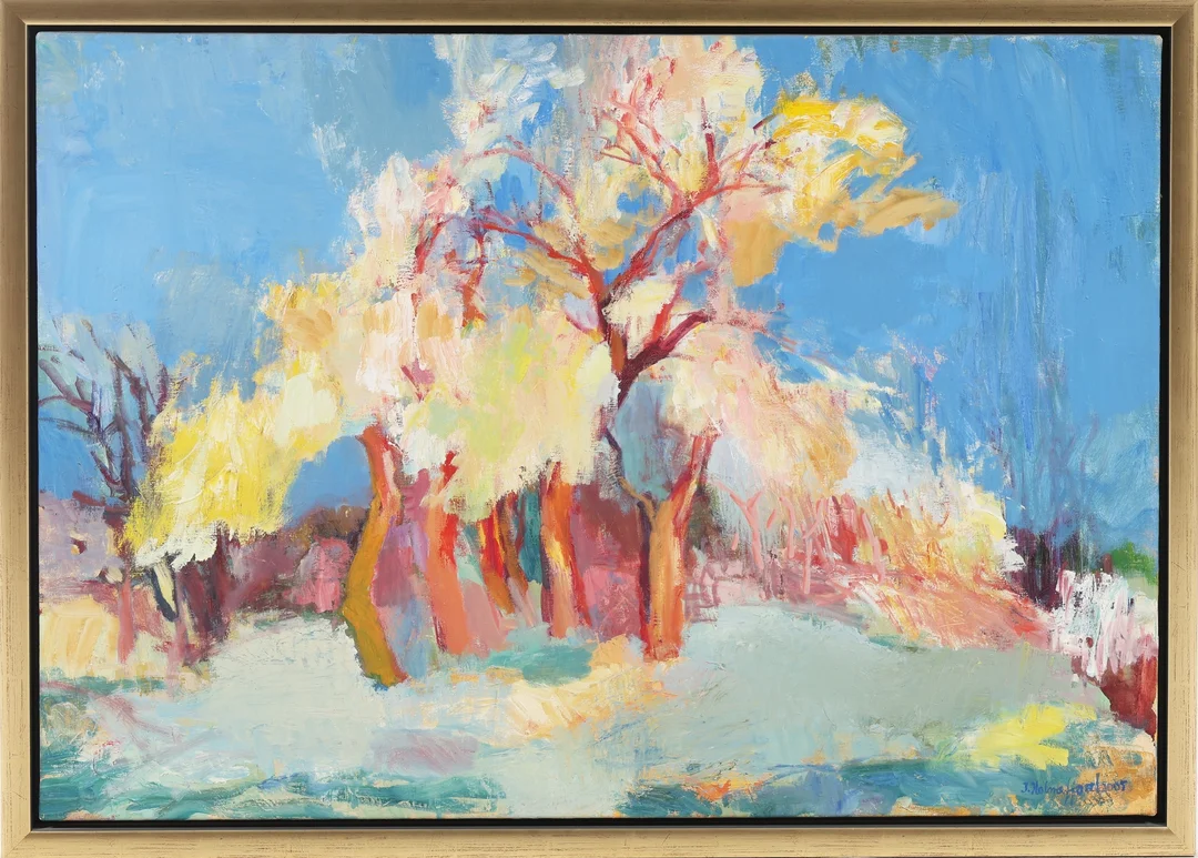 Ingvald Holmefjord (1941-): 'Flowering Almond Trees', 2005. — Paintings and sculptures/Modern pictorial arts — Lauritz