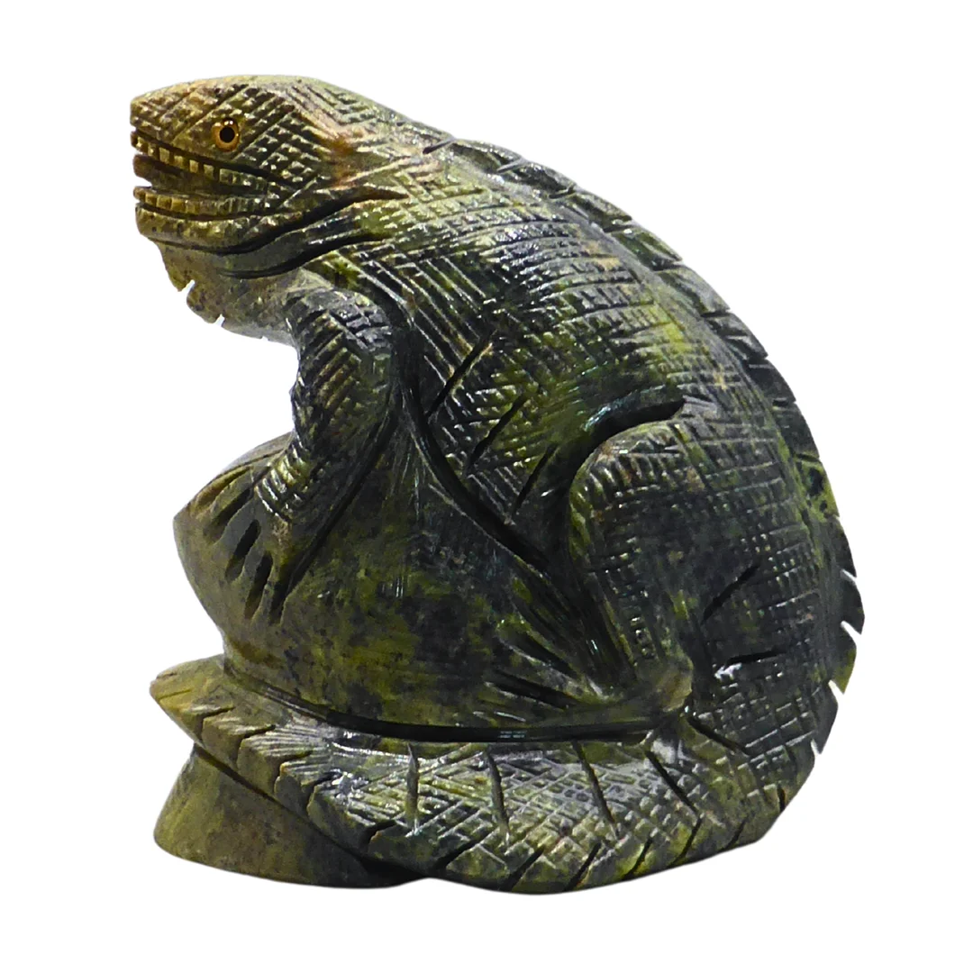 LEGUAN AUS SERPENTIN. — Other — Auktionshaus Stuber's Hammerschlag