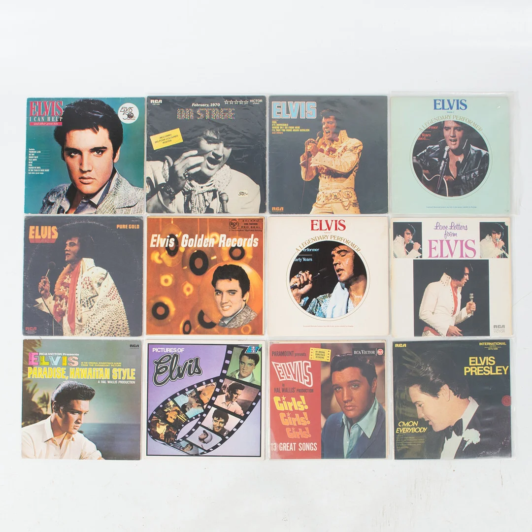 ELVIS PRESLEY. Vinylskivor, 12 stycken. — Audio, Vinyl & Hi-Fi — Laholms Auktionskammare