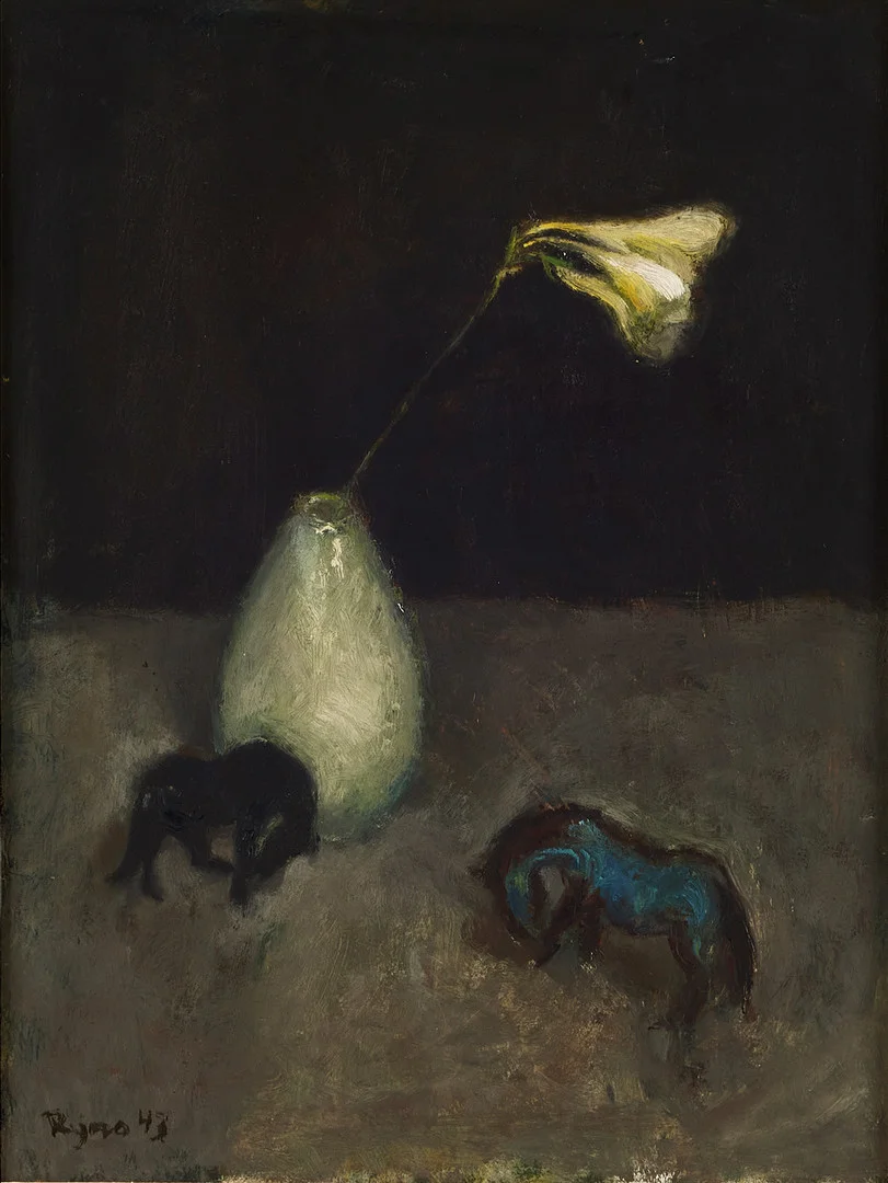 RYNO FRIEBERG. Stilleben med vas och figuriner. — Paintings — Stockholms Auktionsverk Magasin 5