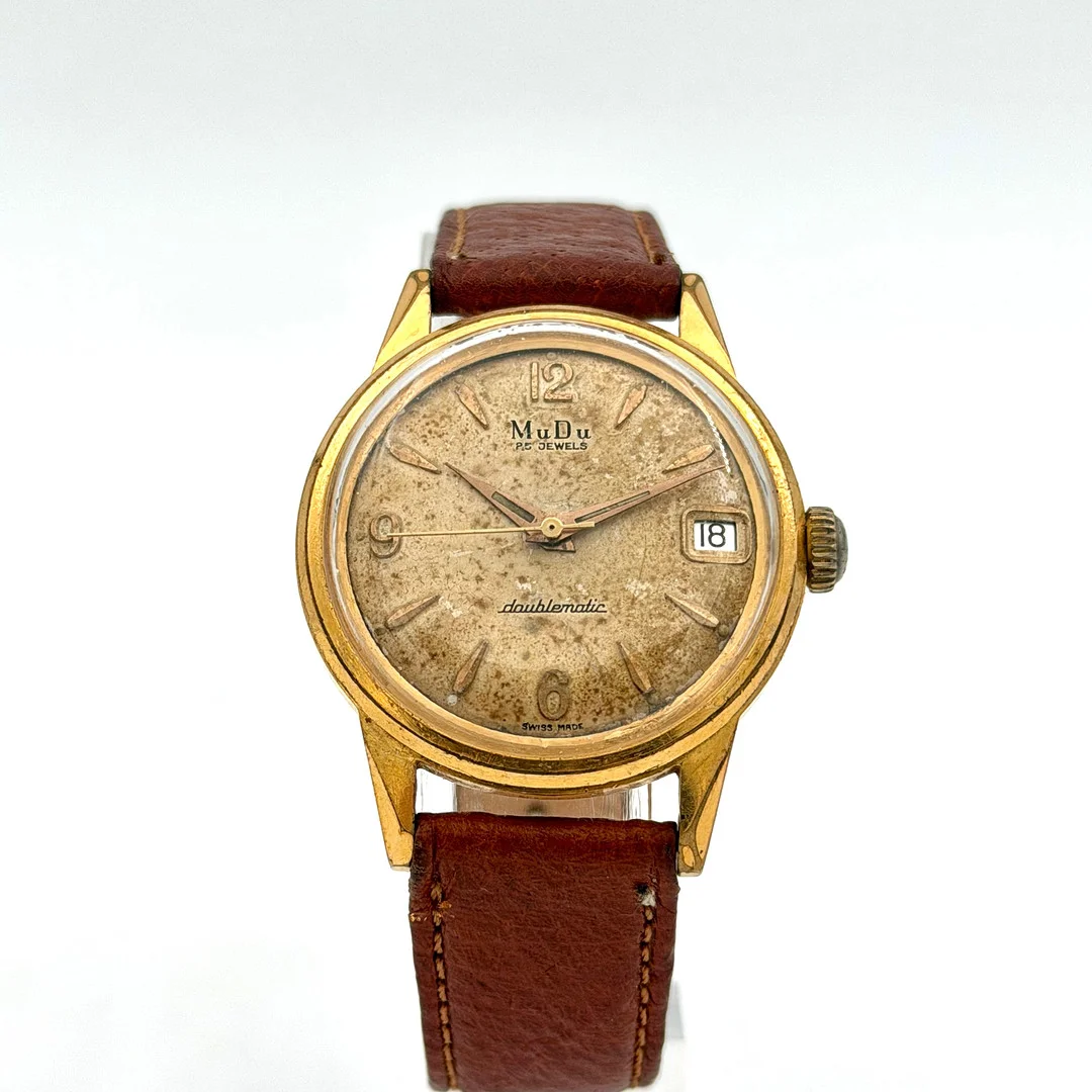 MuDu Doublematic, armbandsur, 1950/60-tal, automatic, gulddoublé (10 micron). — Wristwatches — Skandia Auktion