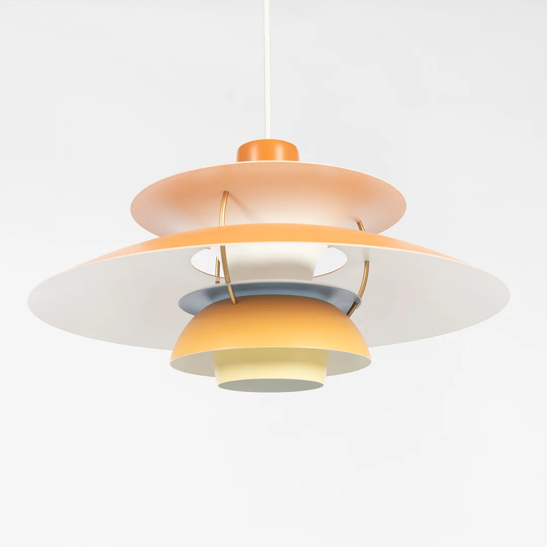 POUL HENNINGSEN. Taklampa, "PH 5, Hues of Orange", för Louis Poulsen, Danmark. — Ceiling lights — Stockholms Auktionsverk Helsingborg