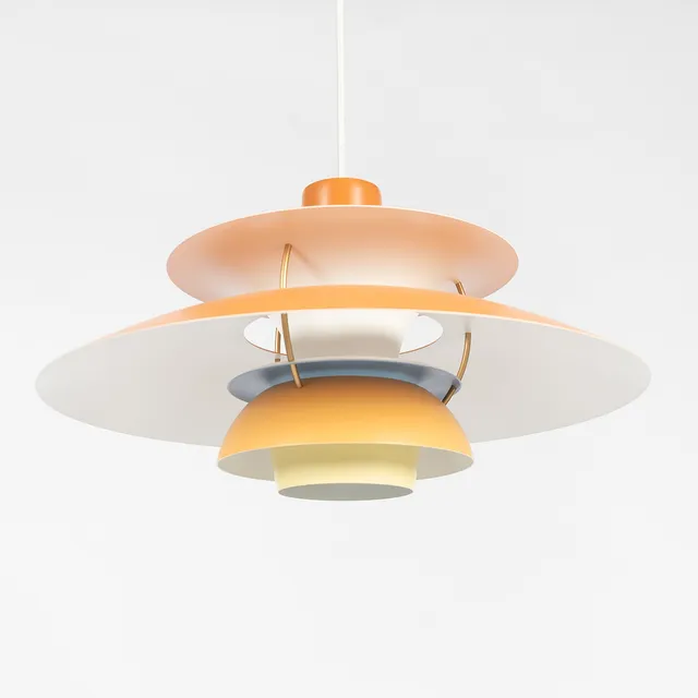 POUL HENNINGSEN. Taklampa, "PH 5, Hues of Orange", för Louis Poulsen, Danmark.