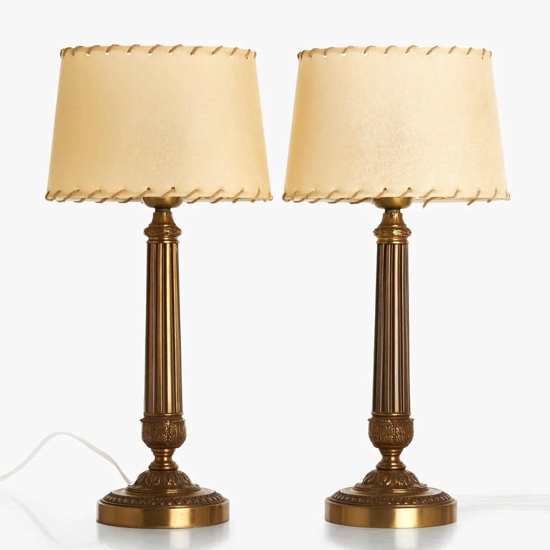 BORDSLAMPOR, ett par, modell 6308, Einar Bäckströms Metallvarufabrik, 1900-tal. — Table Lamps — Crafoord Auktioner Stockholm